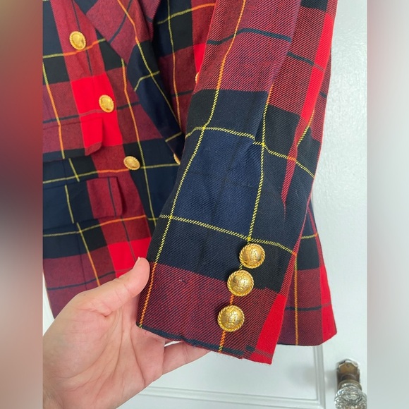 Vintage Escada by Margaretha Ley plaid women’s blazer - Picture 6 of 9